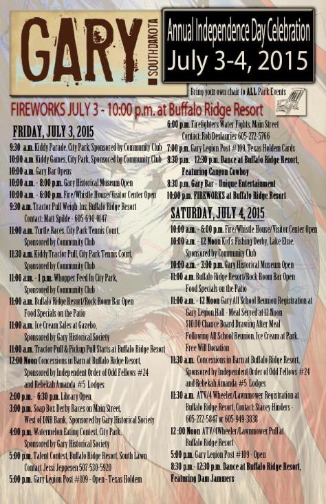 Gary, SD July 3-4 poster